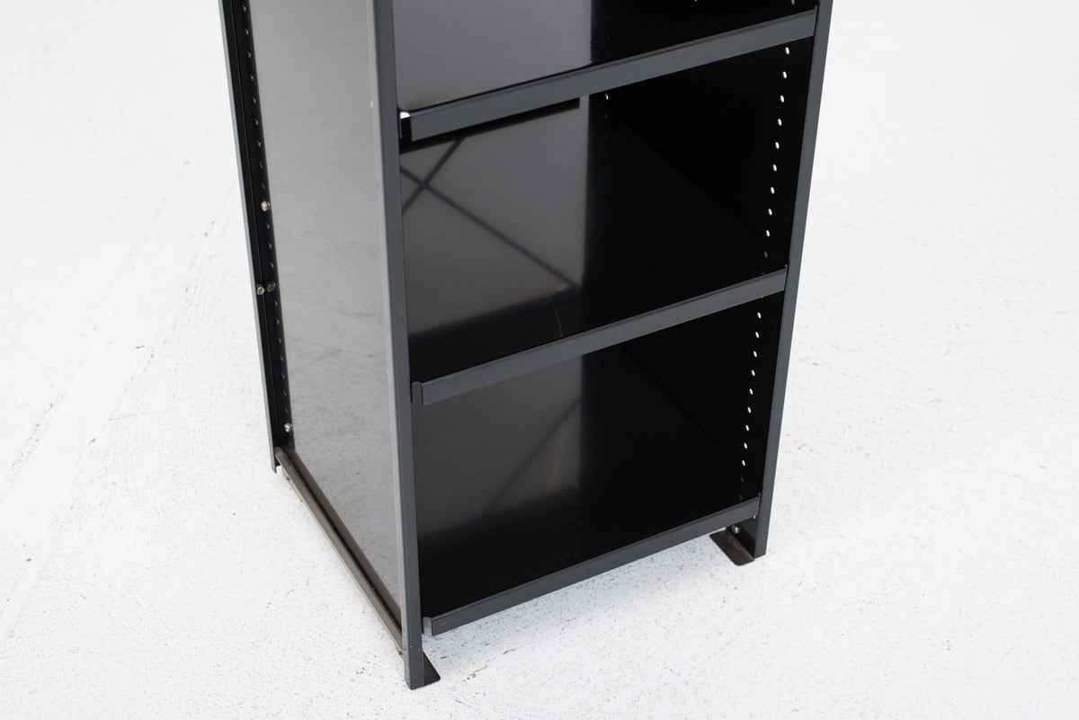 Vintage Aluminium-Regal von Andreas Christen für Lehni in Schwarz