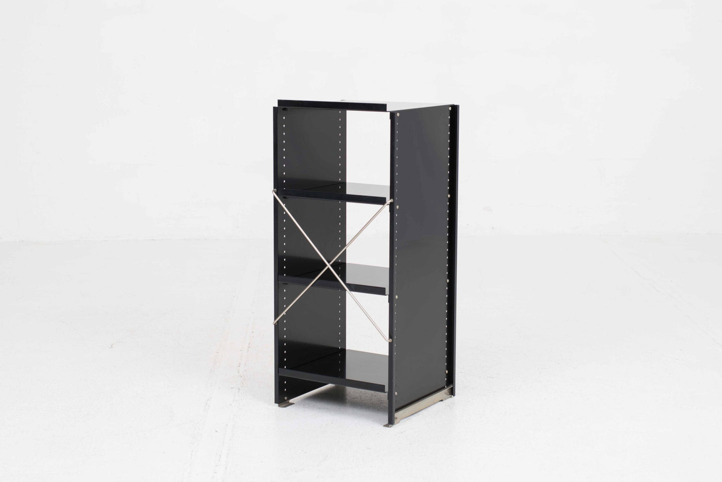 Vintage Aluminium-Regal von Andreas Christen für Lehni in Schwarz