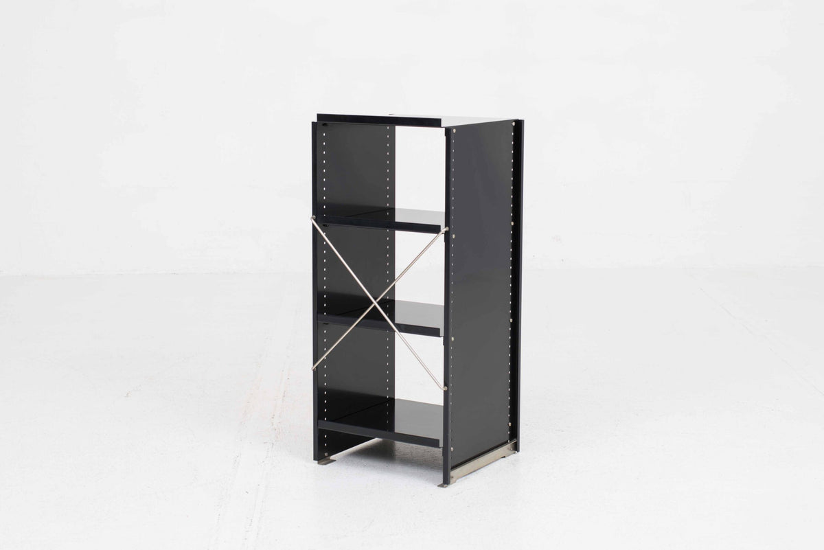 Vintage Aluminium-Regal von Andreas Christen für Lehni in Schwarz