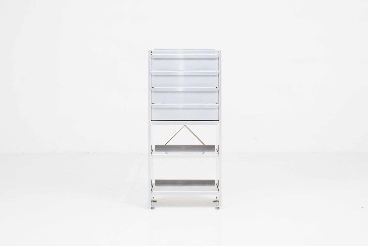 Vintage Aluminium-Möbel mit Schublade von Andreas Christen für Lehni