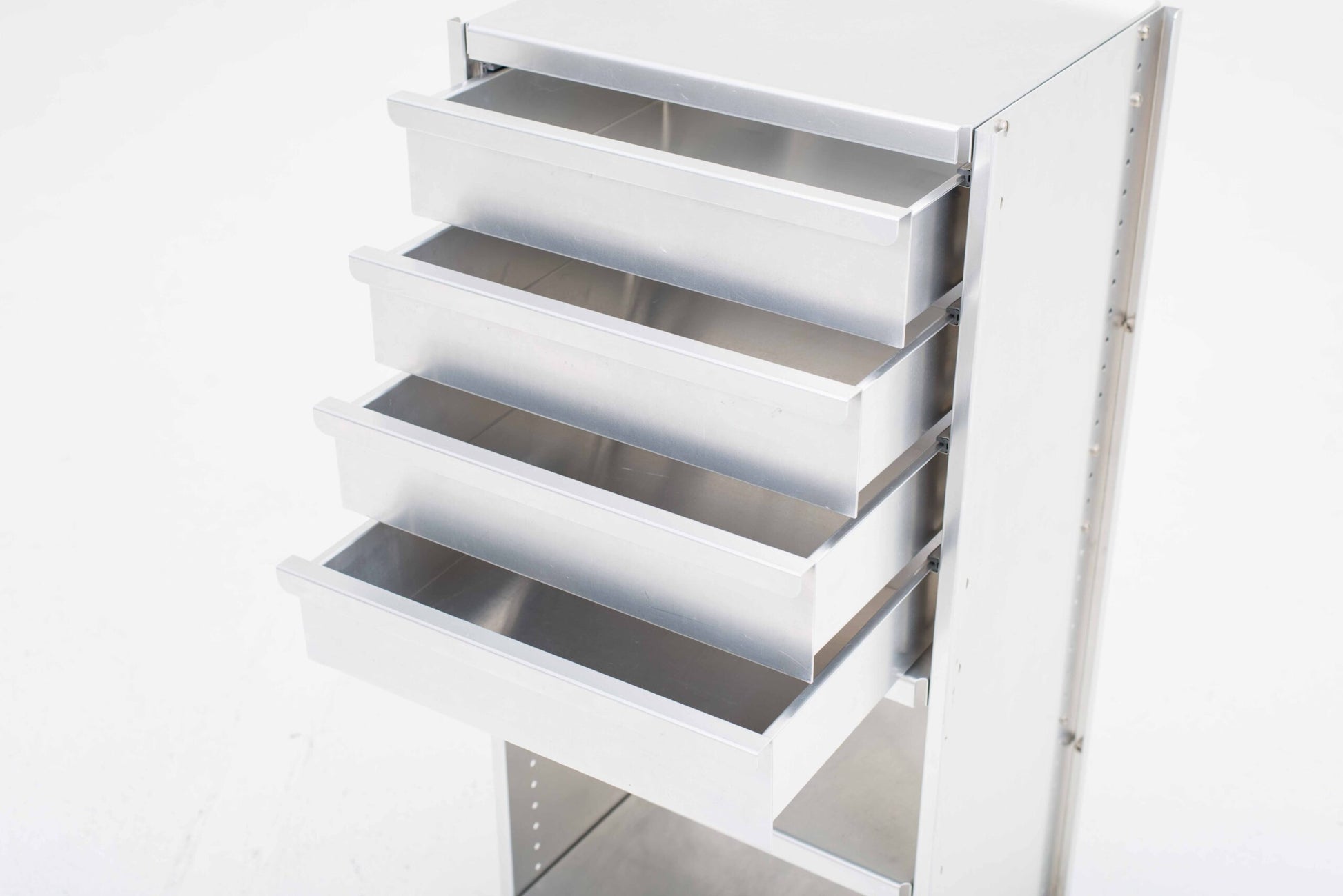 Vintage Aluminium-Möbel mit Schublade von Andreas Christen für Lehni