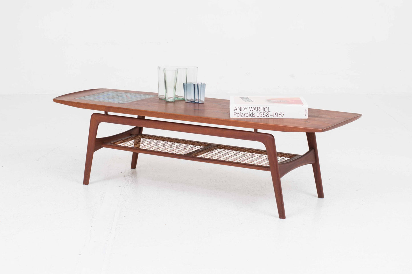 Vintage Couchtisch aus Teak mit Keramik von Arne Hovmand-Olsen für Mogens Kold