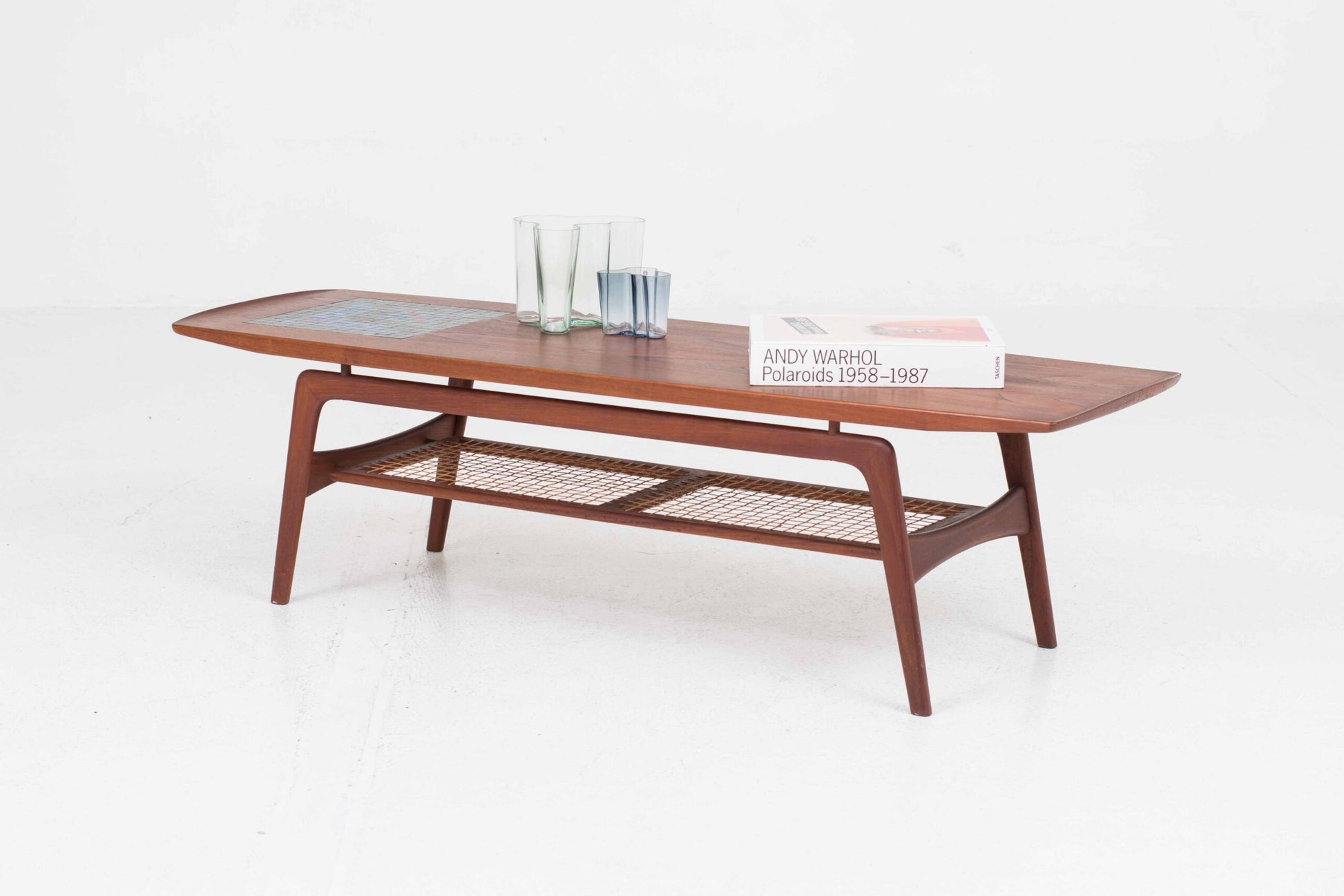 Vintage Couchtisch aus Teak mit Keramik von Arne Hovmand-Olsen für Mogens Kold
