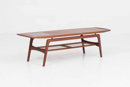 Vintage Couchtisch aus Teak mit Keramik von Arne Hovmand-Olsen für Mogens Kold