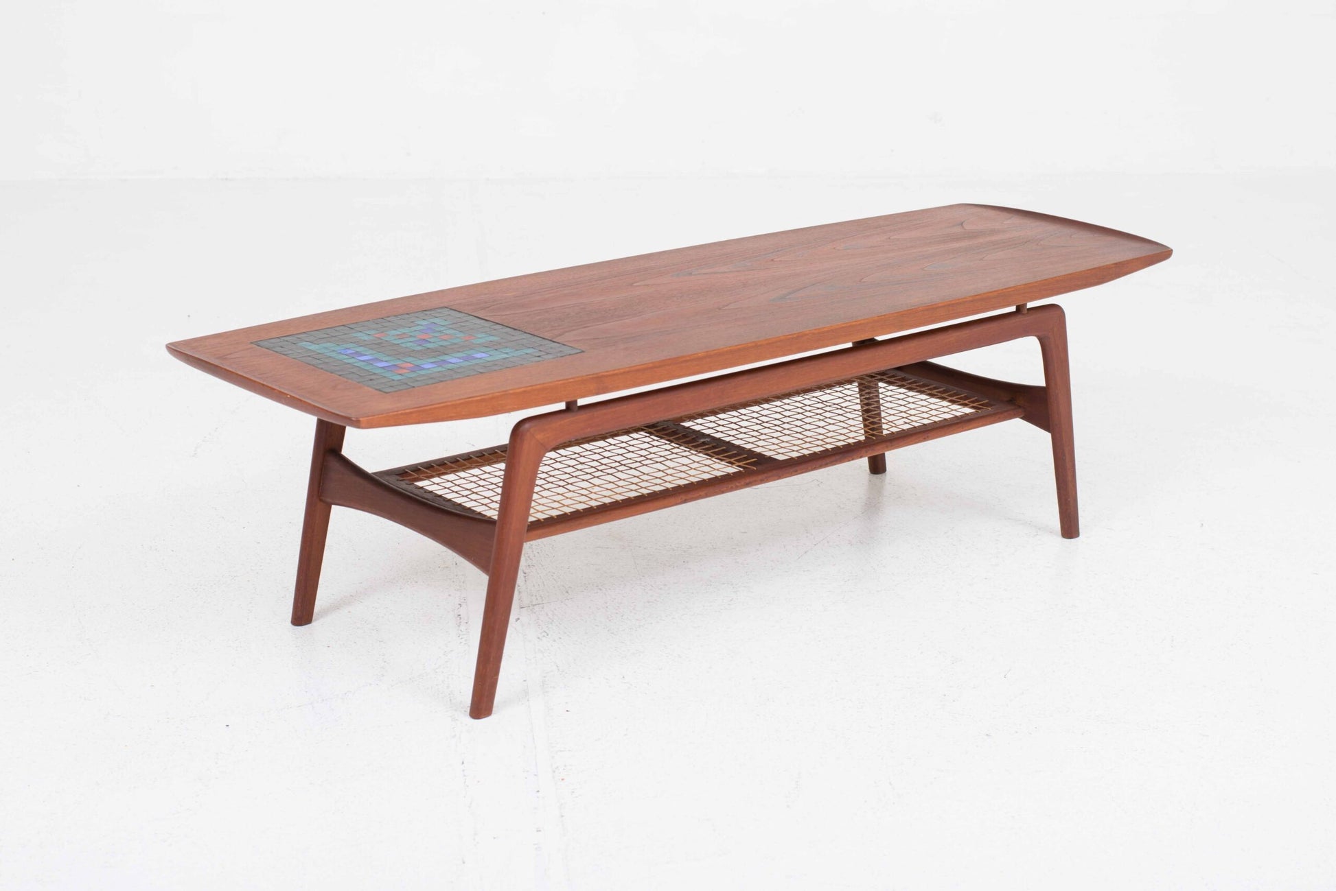 Vintage Couchtisch aus Teak mit Keramik von Arne Hovmand-Olsen für Mogens Kold