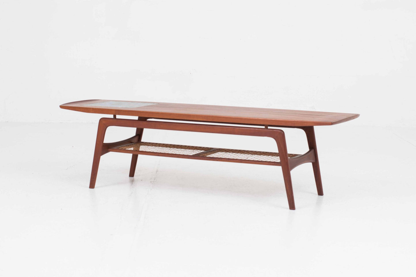 Vintage Couchtisch aus Teak mit Keramik von Arne Hovmand-Olsen für Mogens Kold