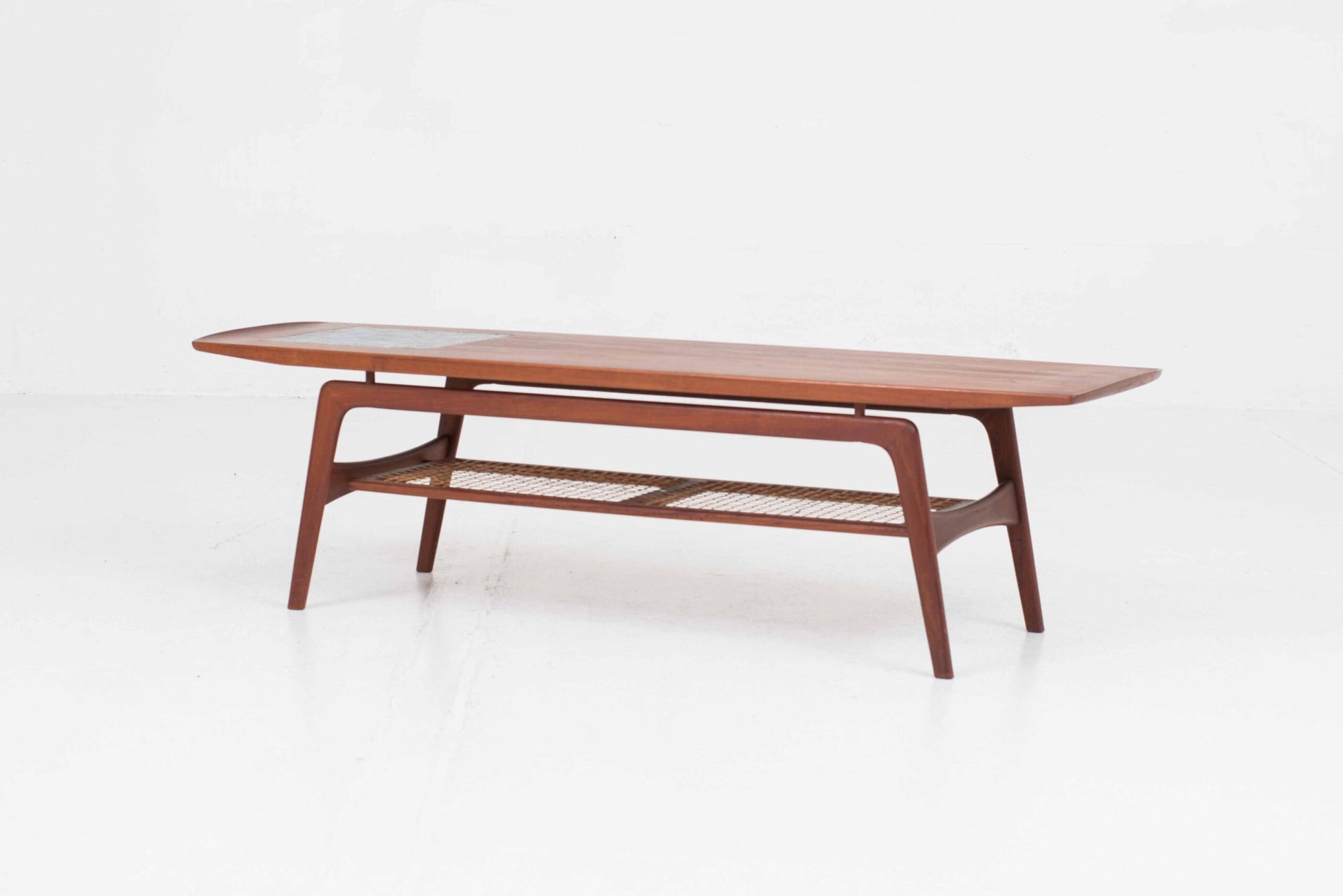 Vintage Couchtisch aus Teak mit Keramik von Arne Hovmand-Olsen für Mogens Kold