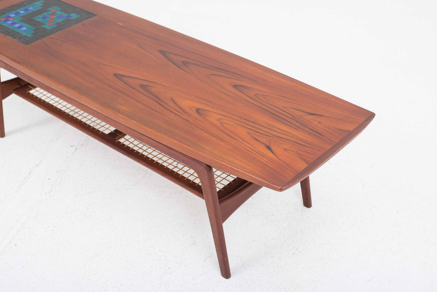 Vintage Couchtisch aus Teak mit Keramik von Arne Hovmand-Olsen für Mogens Kold