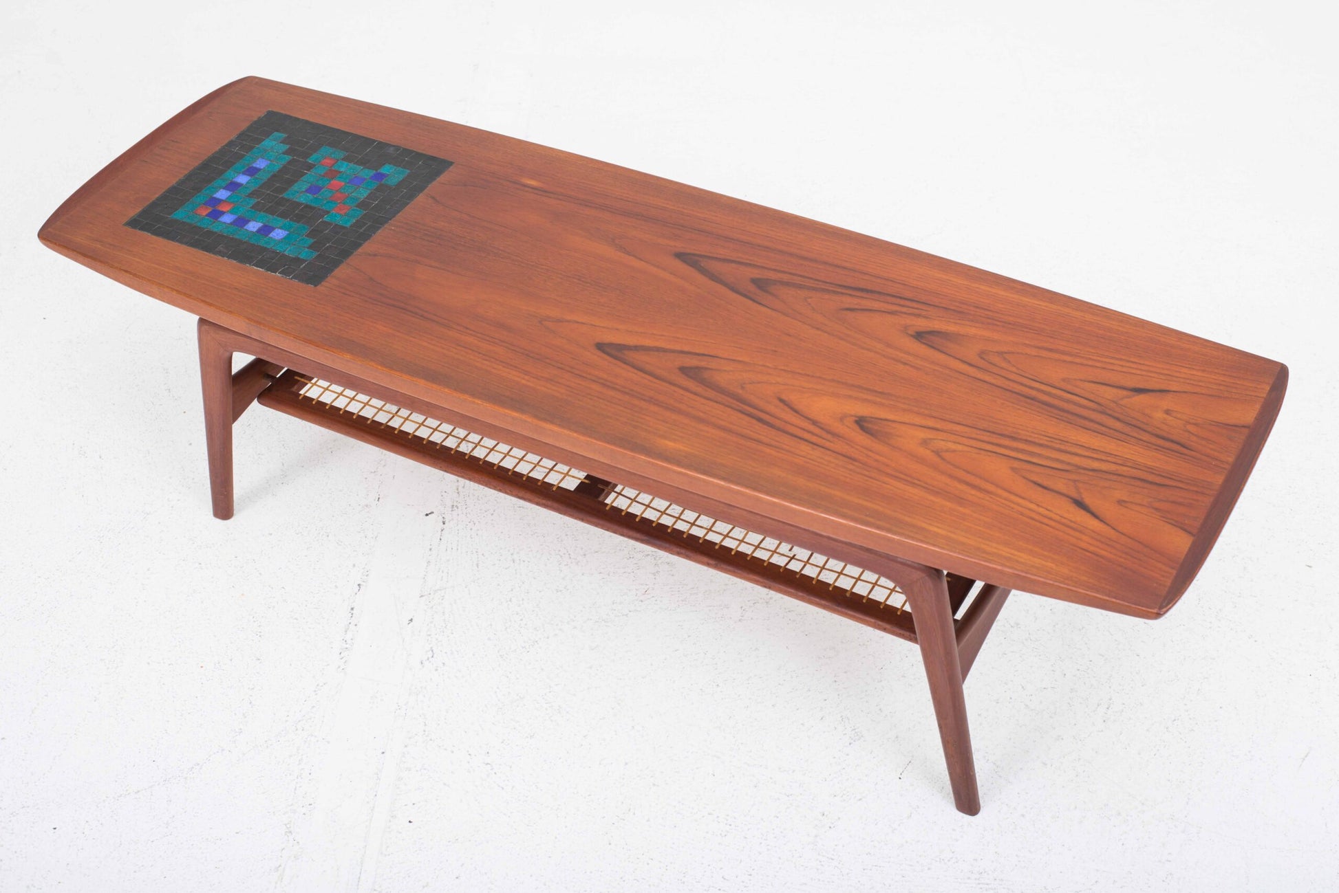 Vintage Couchtisch aus Teak mit Keramik von Arne Hovmand-Olsen für Mogens Kold