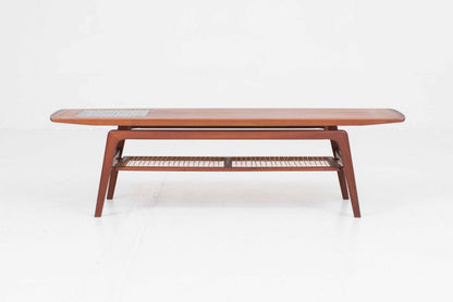 Vintage Couchtisch aus Teak mit Keramik von Arne Hovmand-Olsen für Mogens Kold