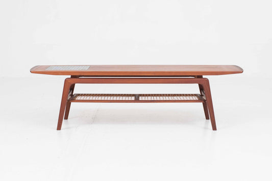 Vintage Couchtisch aus Teak mit Keramik von Arne Hovmand-Olsen für Mogens Kold