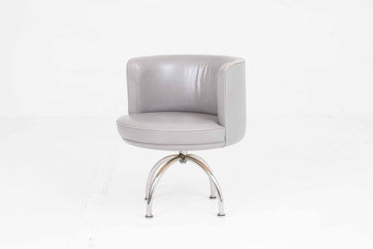 Fauteuil vintage Expo 70 de Hindermann en cuir gris par Robert et Trix Haussmann