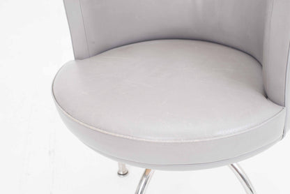 Fauteuil vintage Expo 70 de Hindermann en cuir gris par Robert et Trix Haussmann