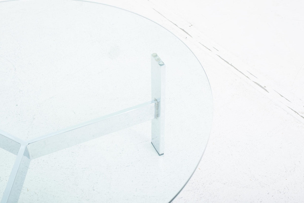 Table basse vintage avec plateau en verre, années 1960