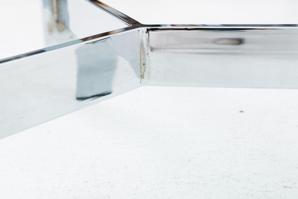 Table basse vintage avec plateau en verre, années 1960