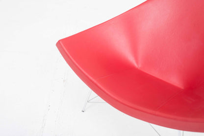 Fauteuil lounge vintage Coconut de George Nelson pour Vitra en cuir rouge