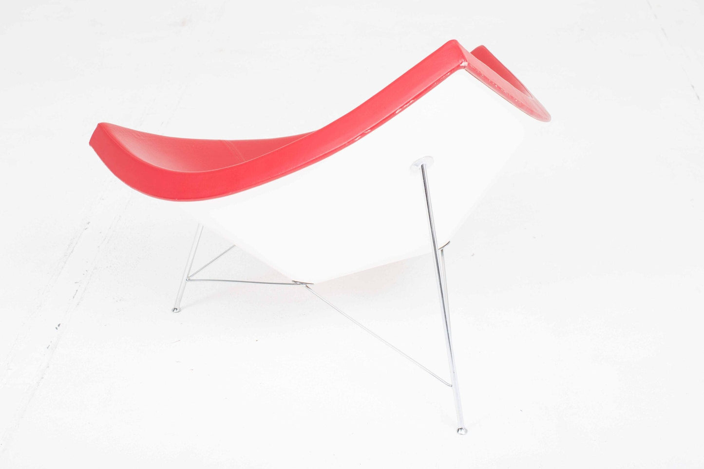Fauteuil lounge vintage Coconut de George Nelson pour Vitra en cuir rouge