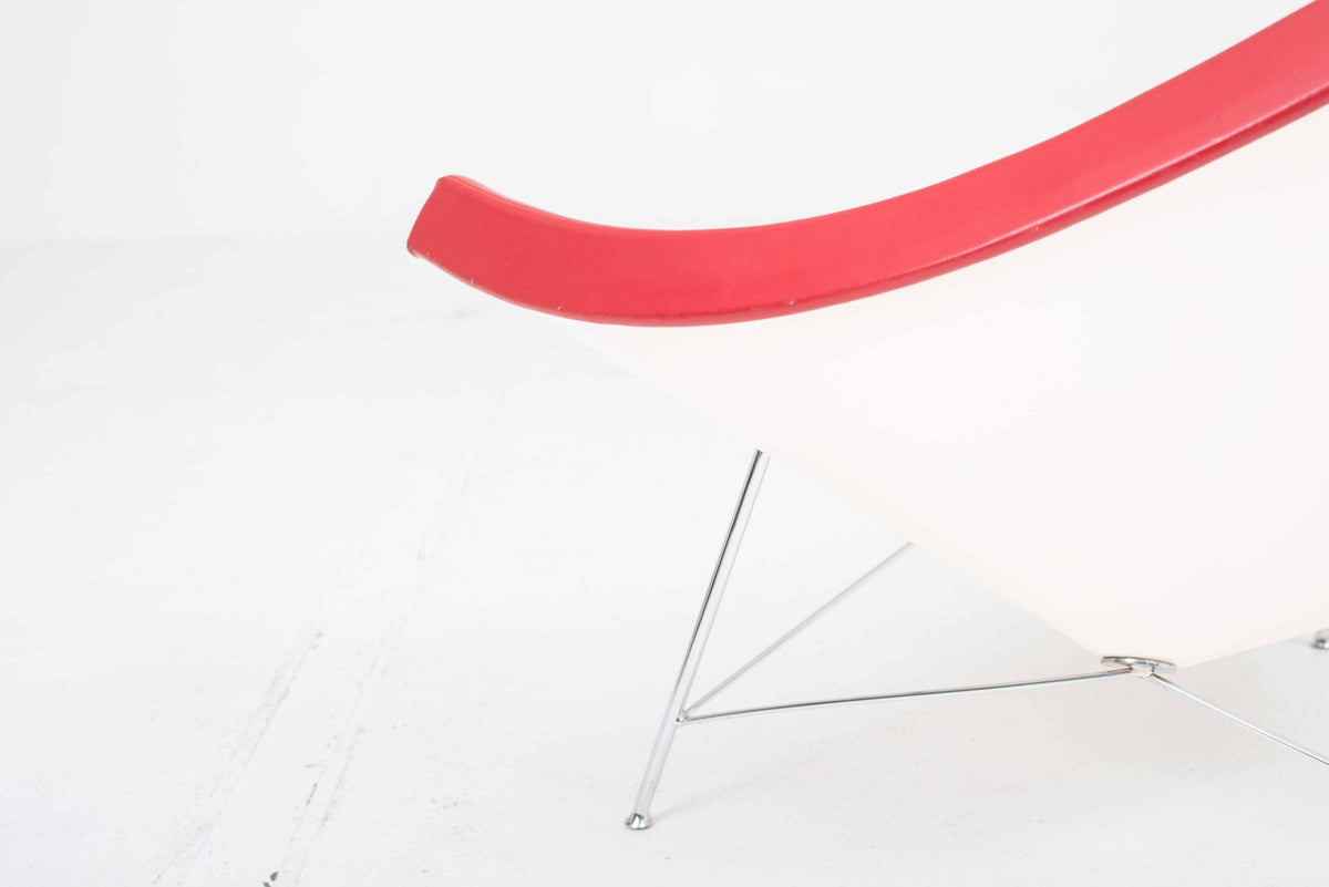Lounge chair Coconut by George Nelson for Vitra in red leather