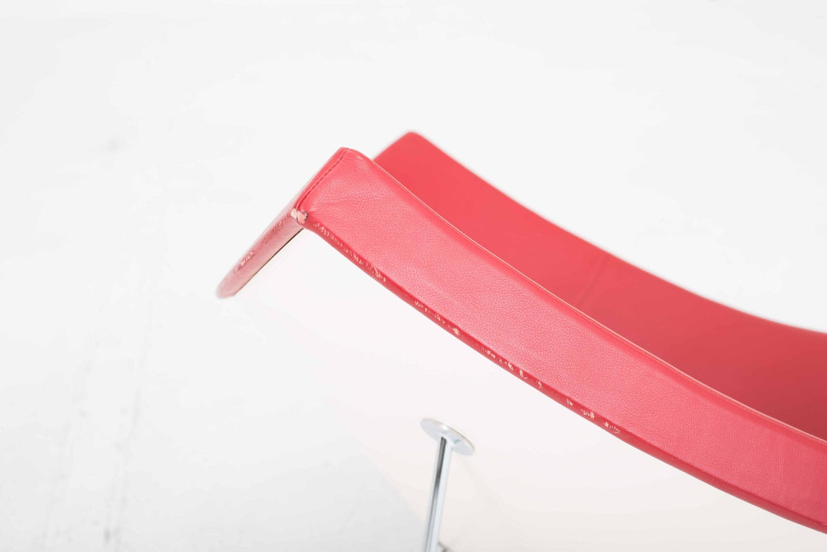 Lounge chair Coconut by George Nelson for Vitra in red leather