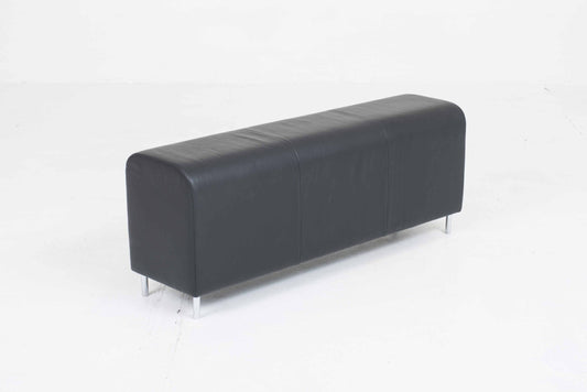 Vintage bench by Jasper Morrison for Vitra in black leather