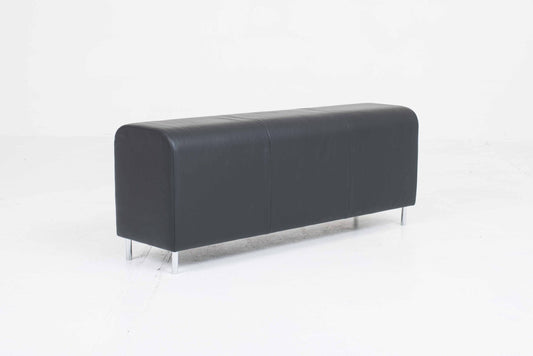 Vintage bench by Jasper Morrison for Vitra in black leather