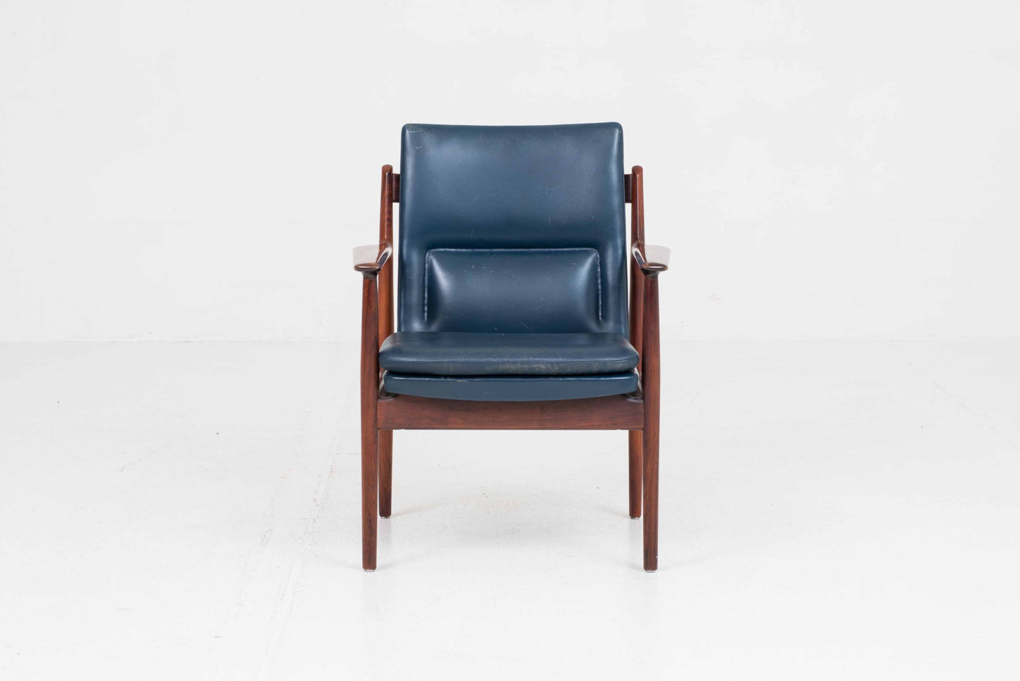 Vintage Sessel Nr. 341 von Arne Vodder für Sibast Furniture, Leder blau