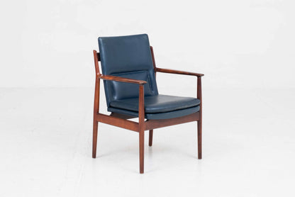 Vintage Sessel Nr. 341 von Arne Vodder für Sibast Furniture, Leder blau