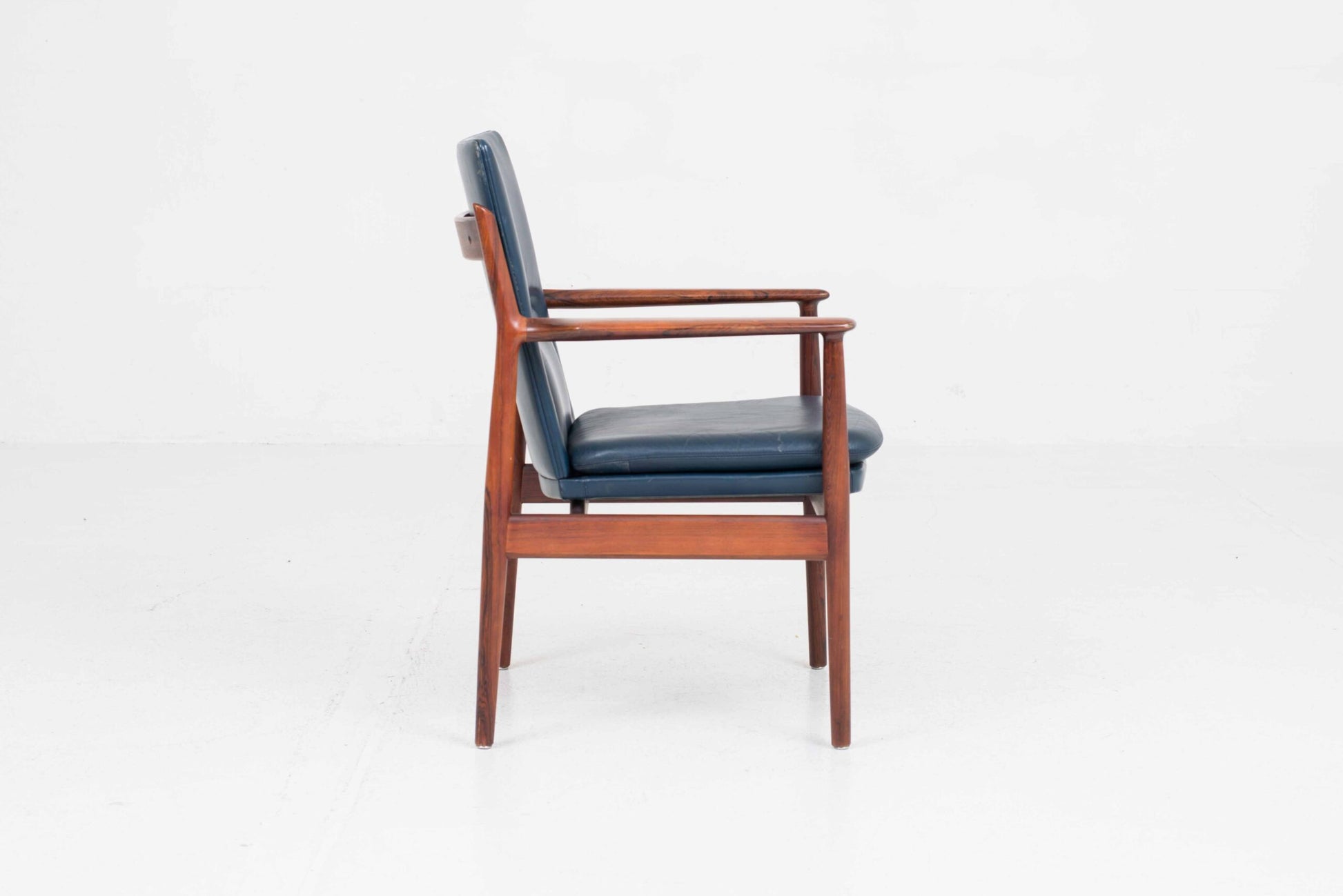 Vintage Sessel Nr. 341 von Arne Vodder für Sibast Furniture, Leder blau