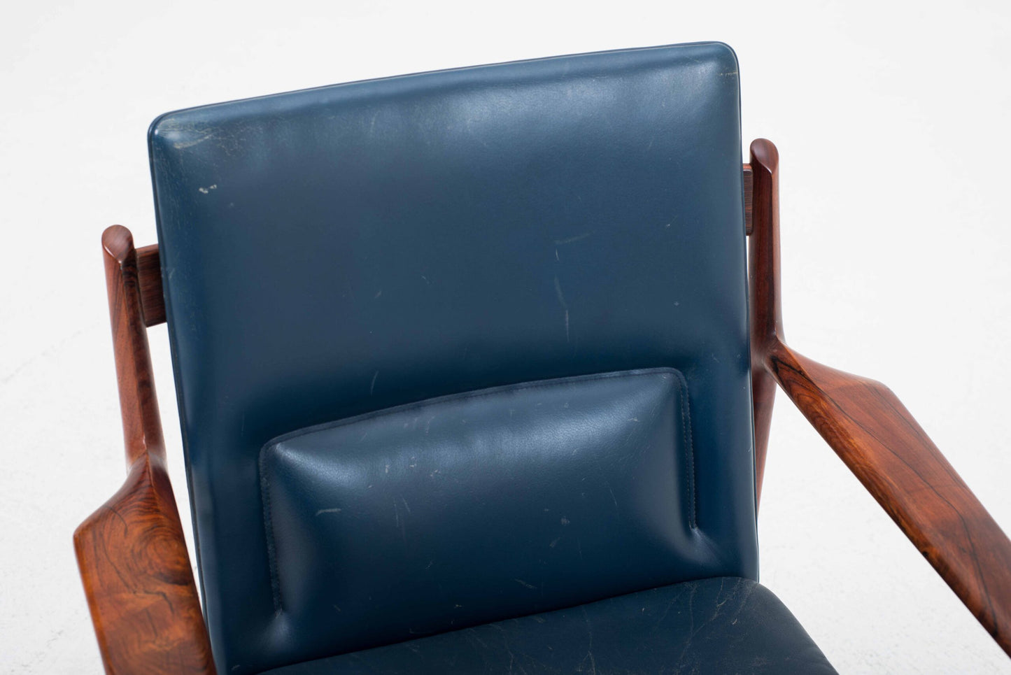 Vintage Sessel Nr. 341 von Arne Vodder für Sibast Furniture, Leder blau