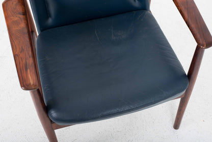 Vintage Sessel Nr. 341 von Arne Vodder für Sibast Furniture, Leder blau