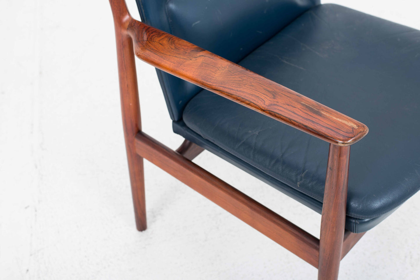 Vintage Sessel Nr. 341 von Arne Vodder für Sibast Furniture, Leder blau