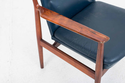 Vintage Sessel Nr. 341 von Arne Vodder für Sibast Furniture, Leder blau