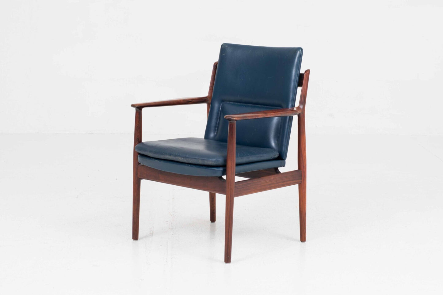 Vintage Sessel Nr. 341 von Arne Vodder für Sibast Furniture, Leder blau