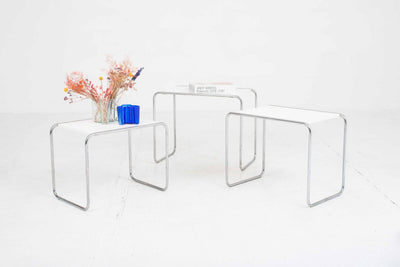 Vintage Beistelltisch Thonet B9 von Marcel Breuer Set von 3