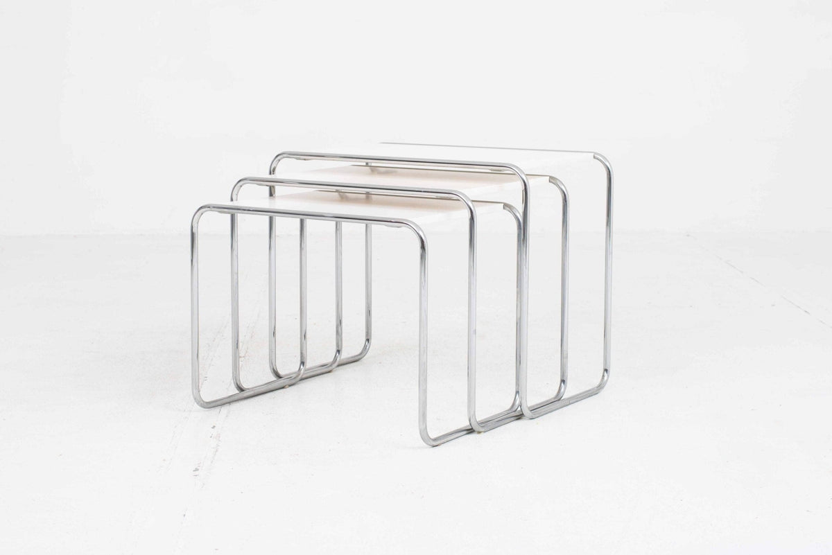 Vintage Beistelltisch Thonet B9 von Marcel Breuer Set von 3