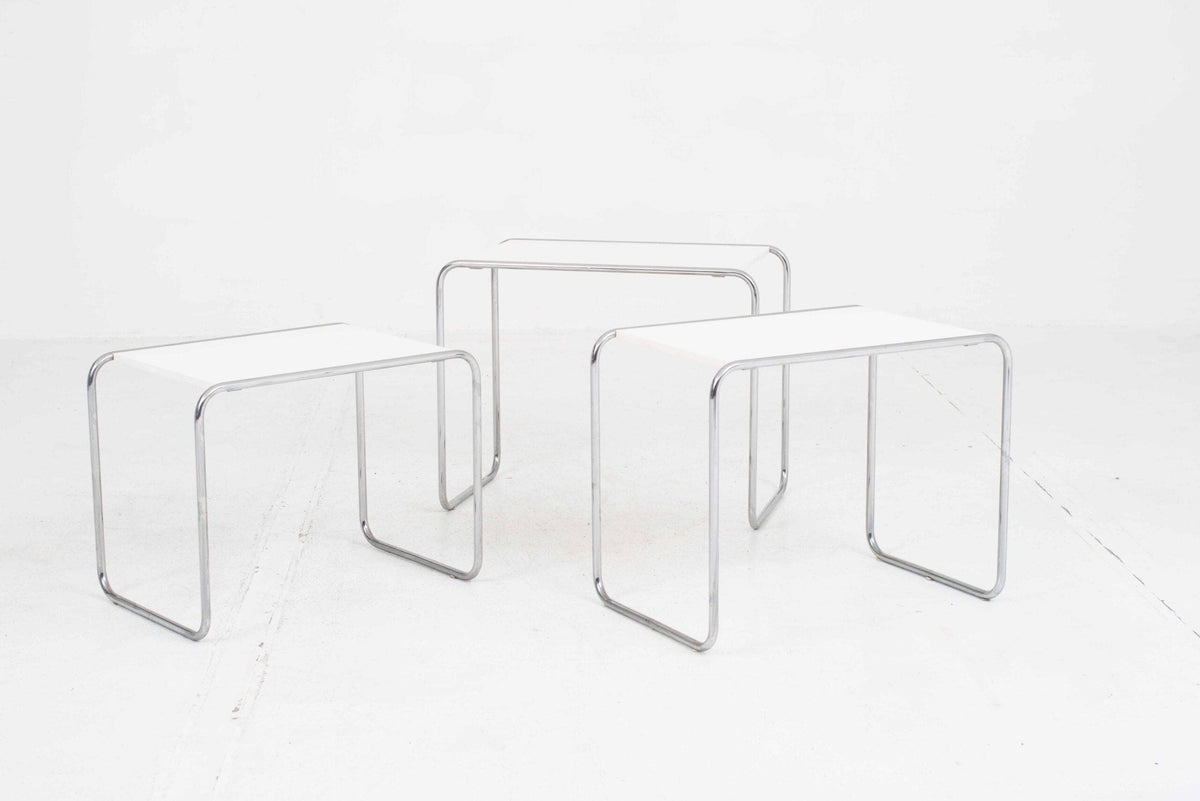 Vintage Beistelltisch Thonet B9 von Marcel Breuer Set von 3