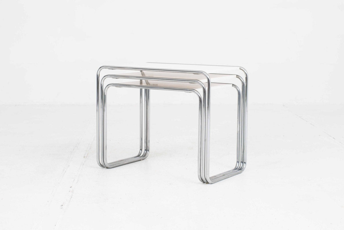 Vintage Beistelltisch Thonet B9 von Marcel Breuer Set von 3