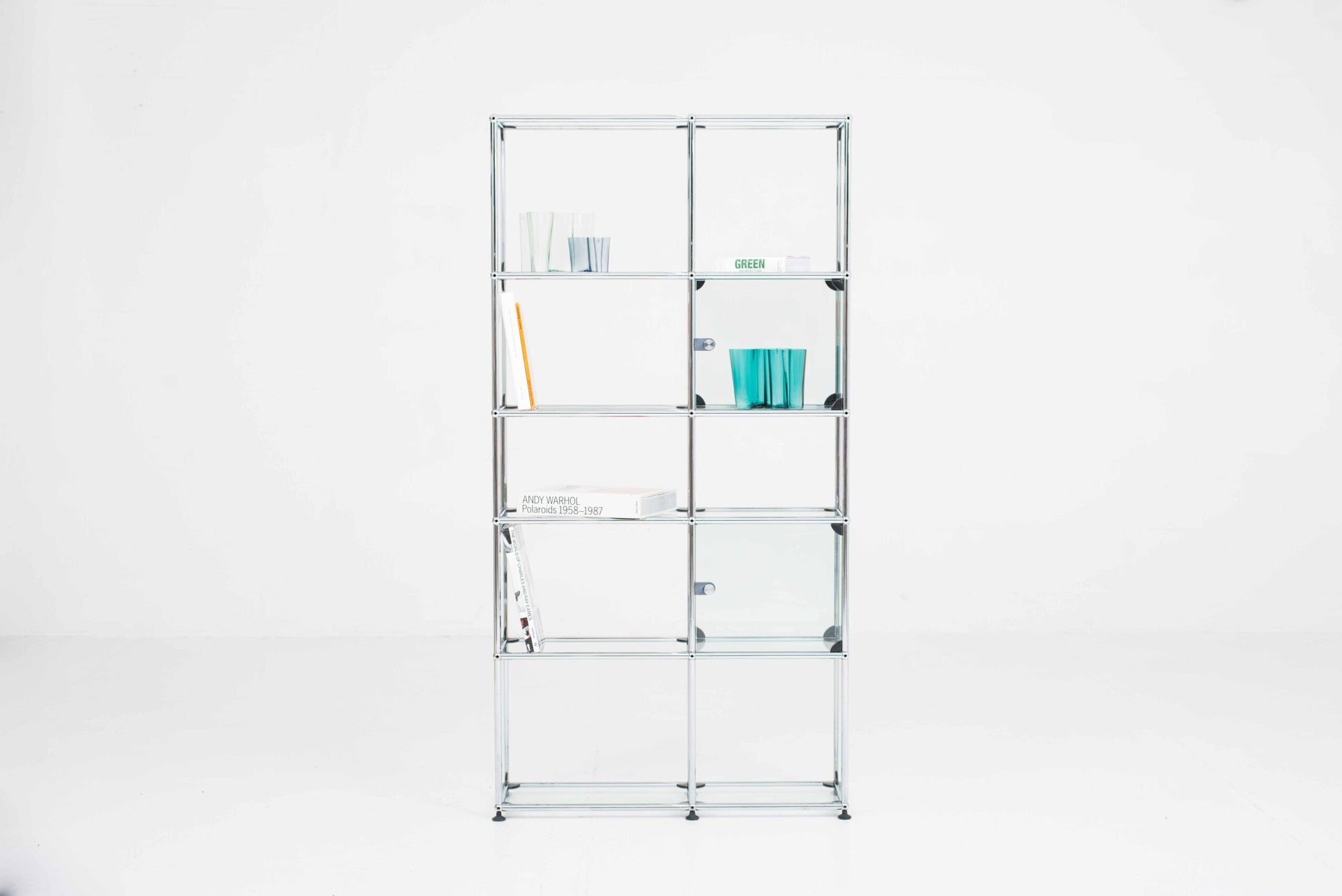 Vintage Regal von USM mit zwei Vitrinenfächern