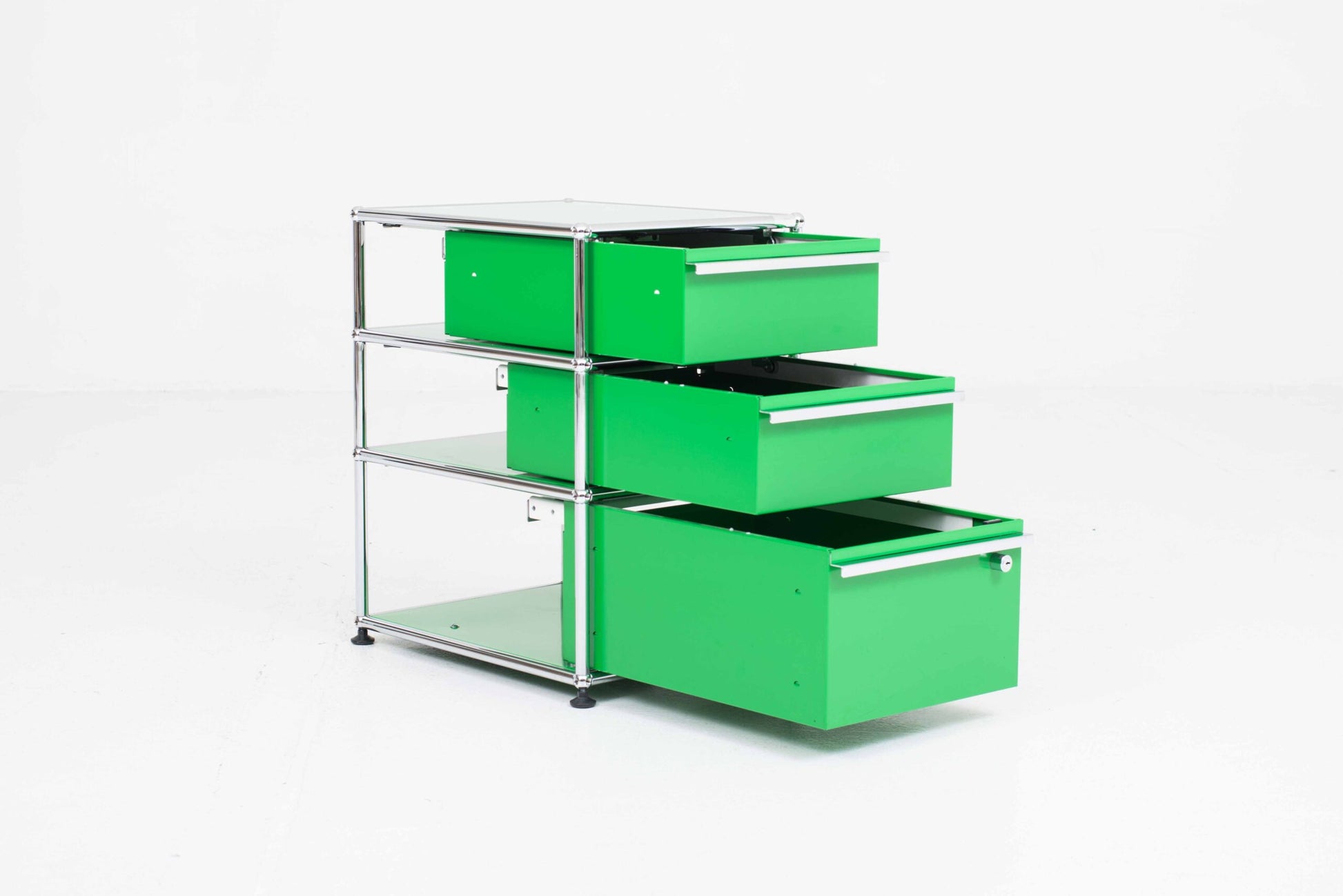 Vintage Aktenschrank USM Haller von Paul Schärer und Fritz Haller in Grün