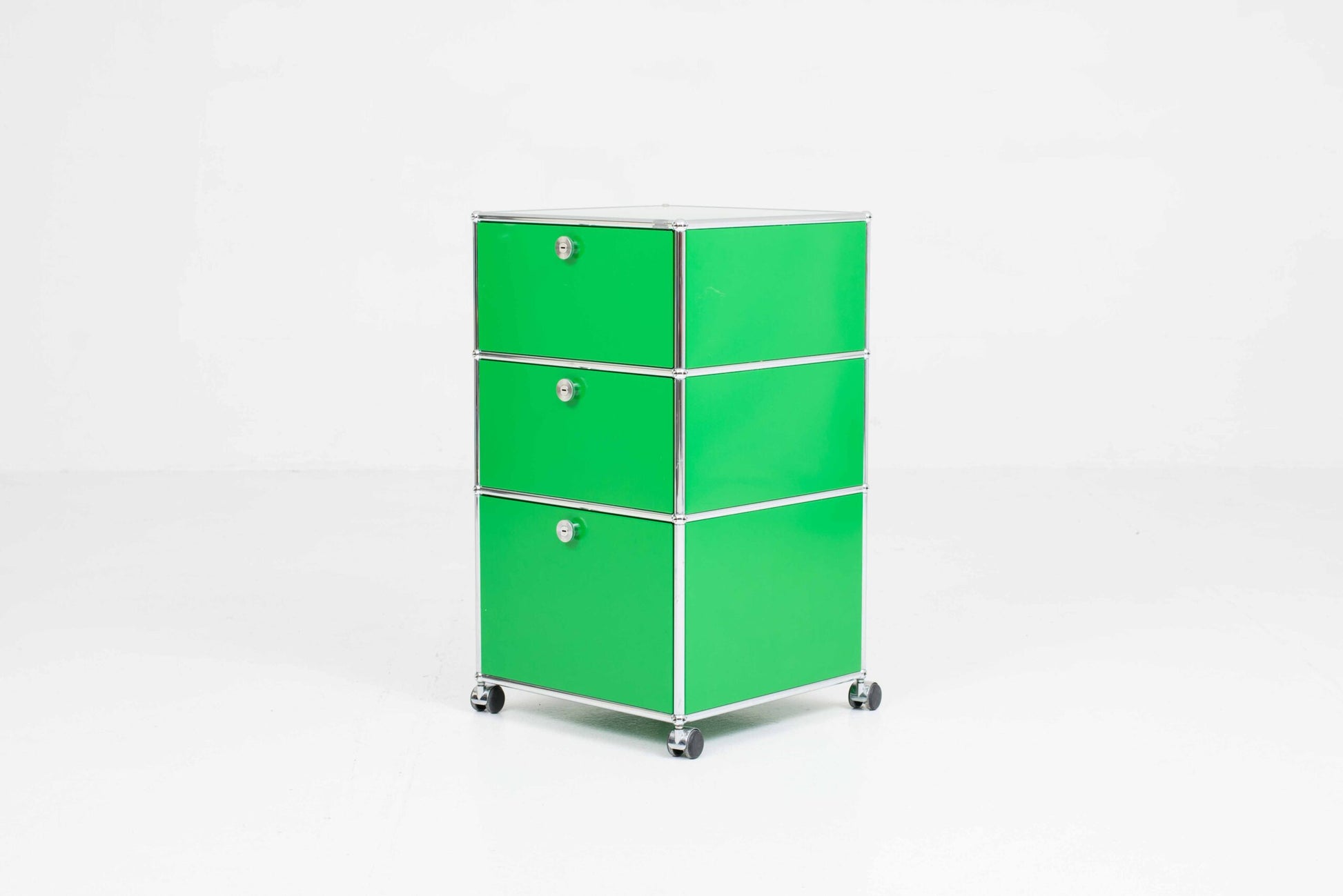 Vintage Rollmöbel von USM in Grün