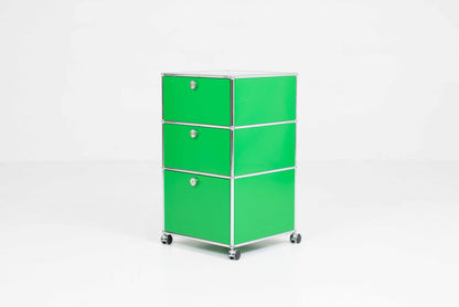 Vintage Rollmöbel von USM in Grün