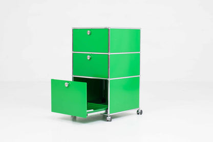 Vintage Rollmöbel von USM in Grün