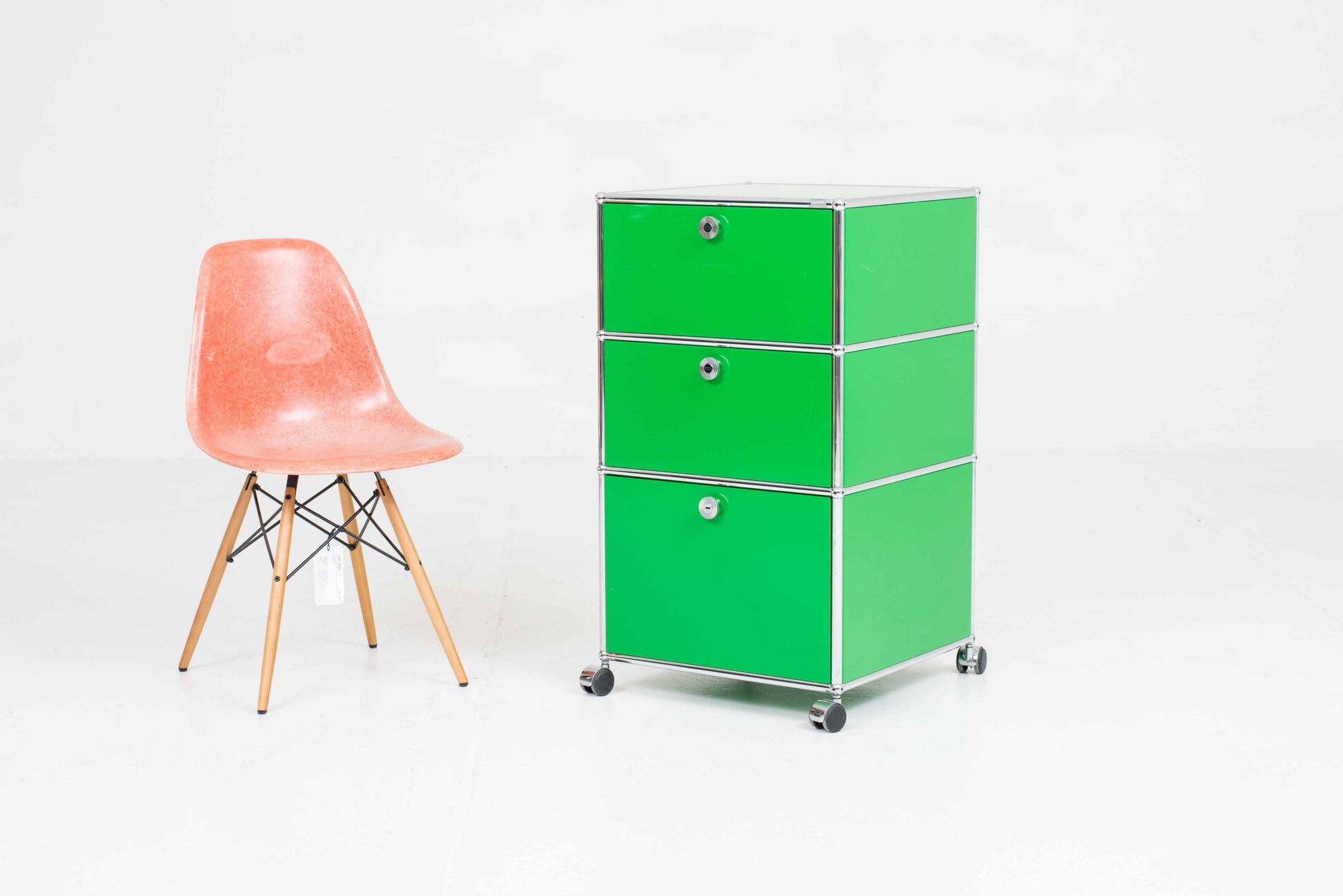 Vintage Rollmöbel von USM in Grün