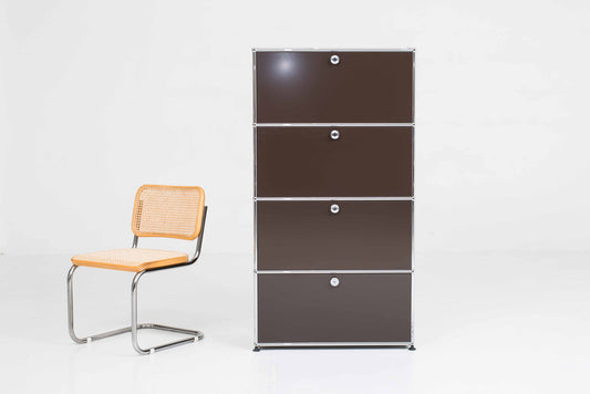 Vintage Regal von USM in Braun mit vier Klappen