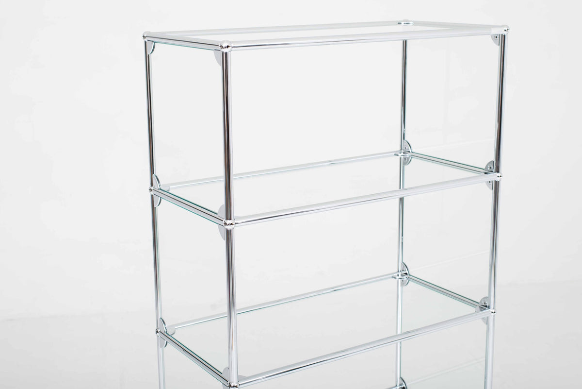 Vintage Regal für USM mit Glastablaren und Seitenelementen aus Glas