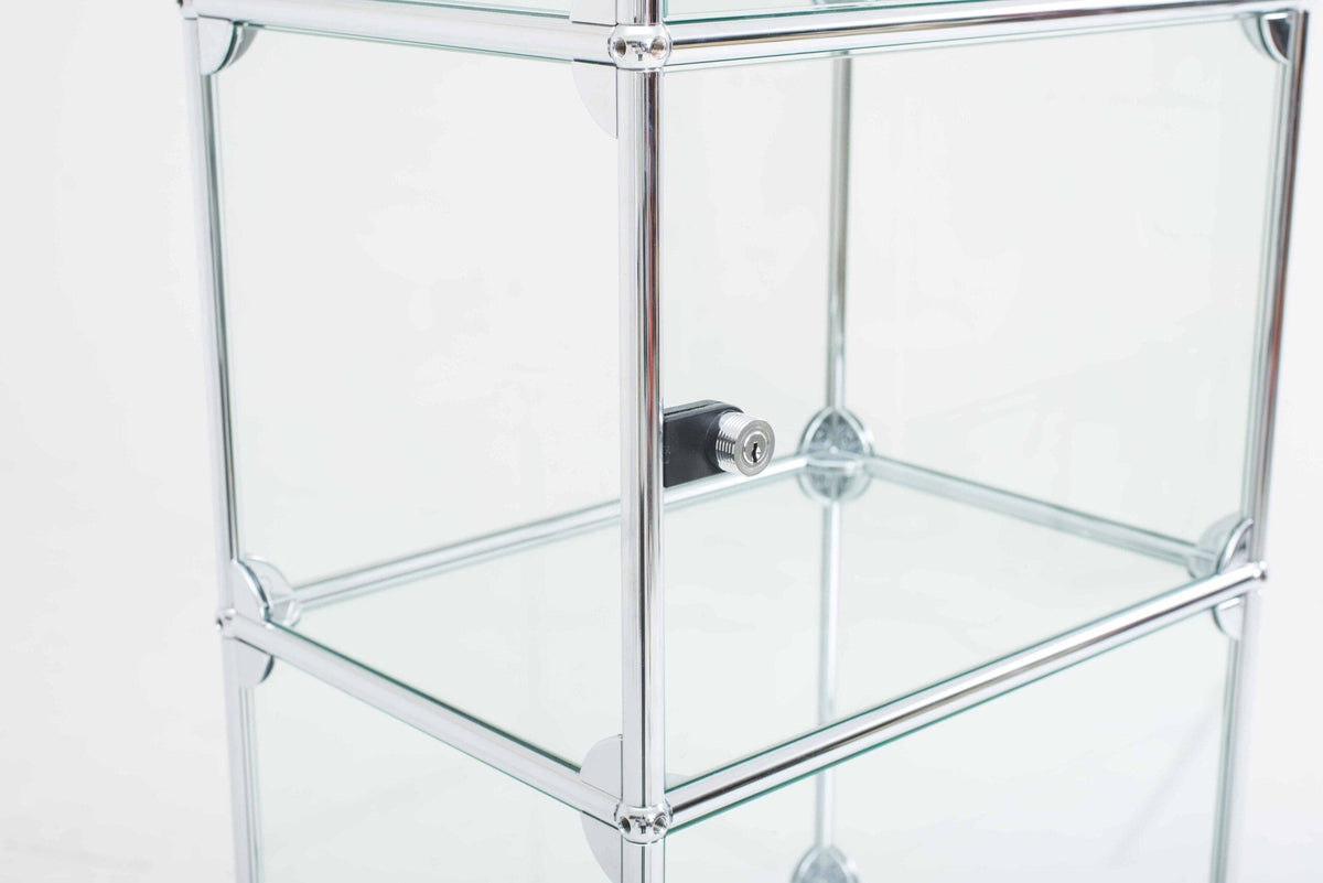 Vintage USM Regal mit Glasvitrine anthrazitgrau