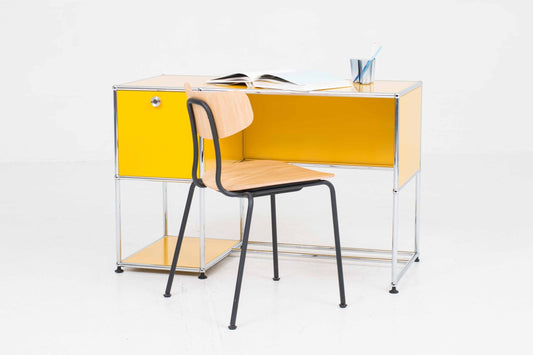 Vintage Schreibtisch B21 für USM goldgelb