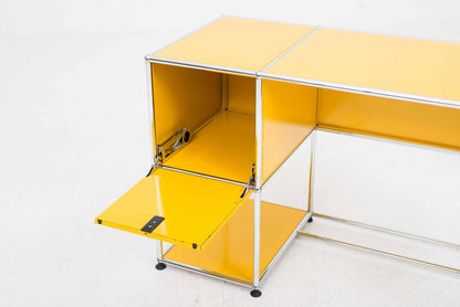 Vintage Schreibtisch B21 für USM goldgelb