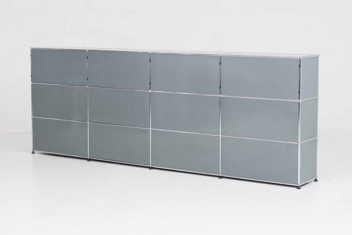 Vintage Sideboard USM Haller in Mittelgrau von Paul Schärer und Fritz Haller