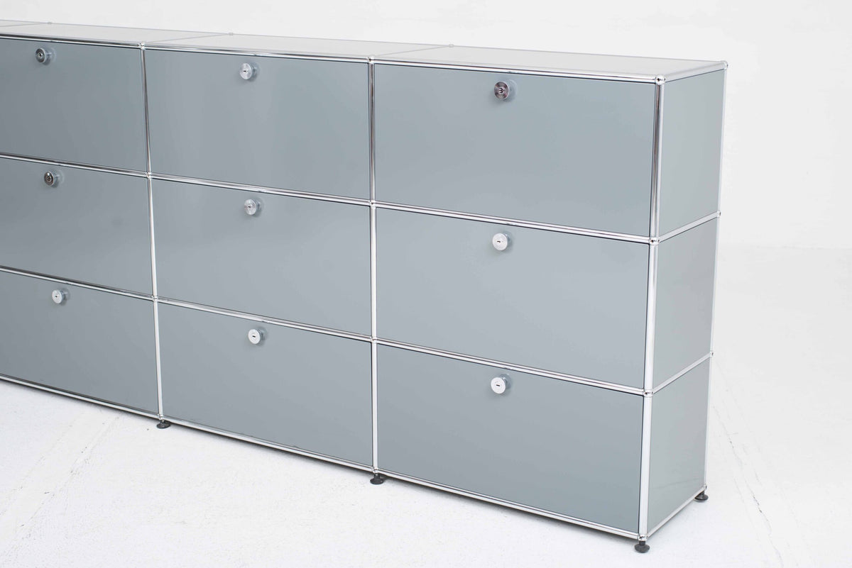 Vintage Sideboard USM Haller in Mittelgrau von Paul Schärer und Fritz Haller